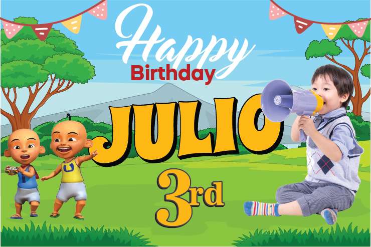 Baliho Ulang Tahun Upin Ipin - Image 1
