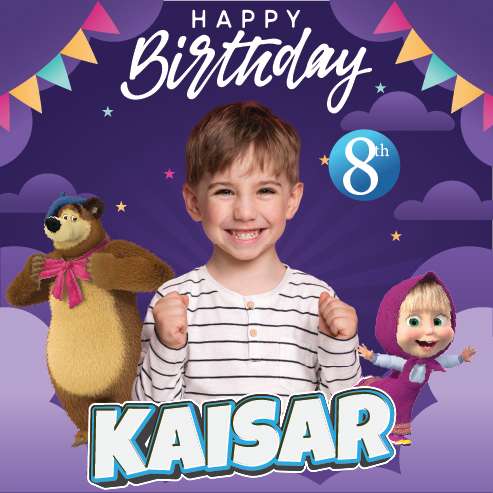 Baliho Ulang Tahun Masha and The Bear - Image 1