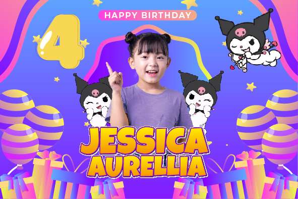 Baliho Hari Ulang Tahun Anak Kuromi - Image 1