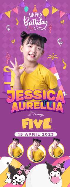 Standing Banner Hari Ulang Tahun Anak Kuromi - Image 1