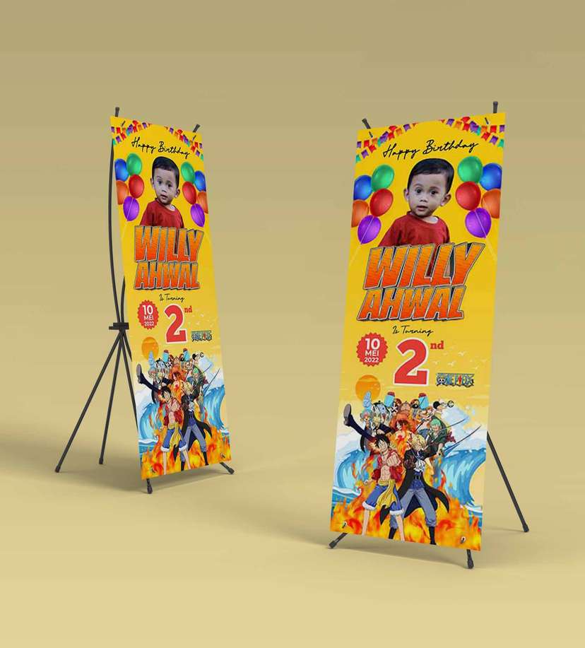 Standing Banner Hari Ulang Tahun Anak One Piece - Image 2