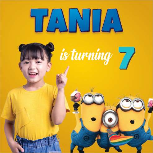 Baliho Ulang Tahun Anak Minions - Image 1