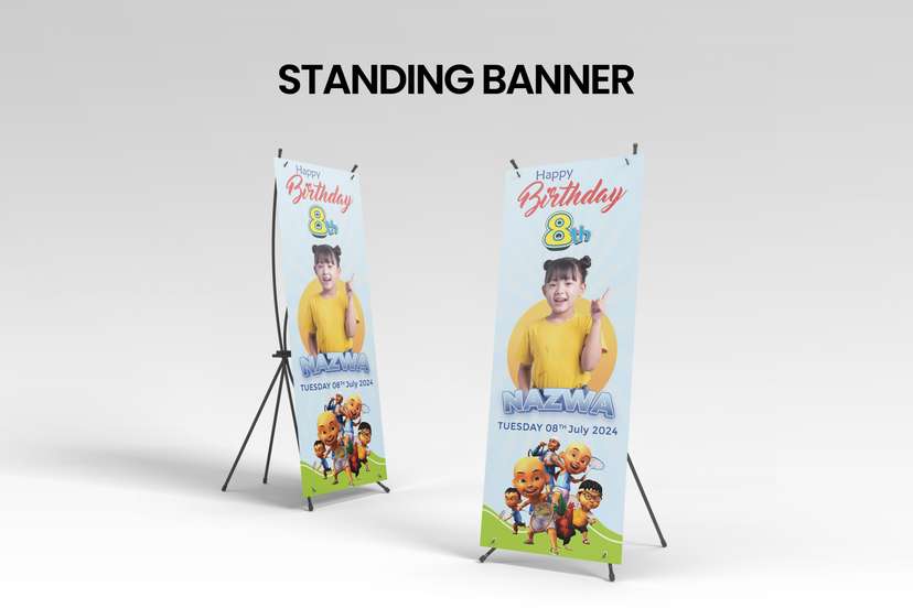 Standing Banner Ulang Tahun Upin Ipin - Image 2