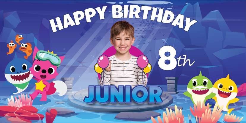 Baliho Ulang Tahun Baby Shark - Image 1