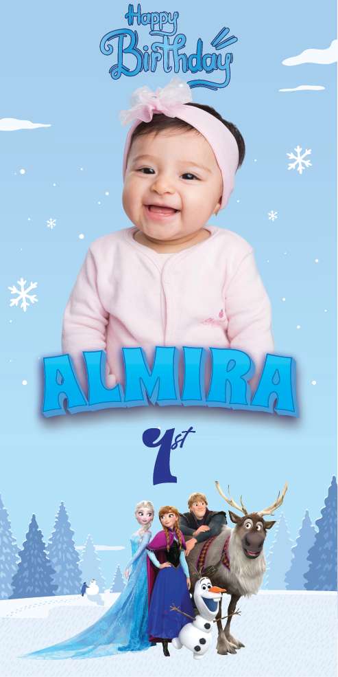 Baliho Ulang Tahun Frozen - Image 1