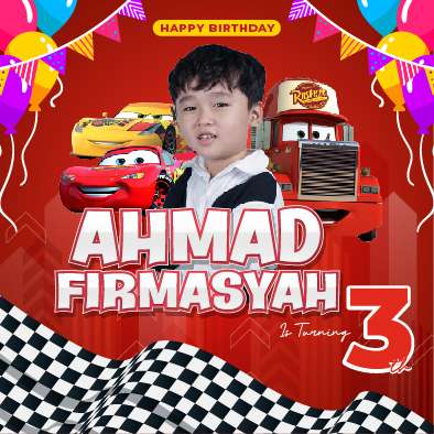 Baliho Hari Ulang Tahun Anak Cars Disney - Image 1