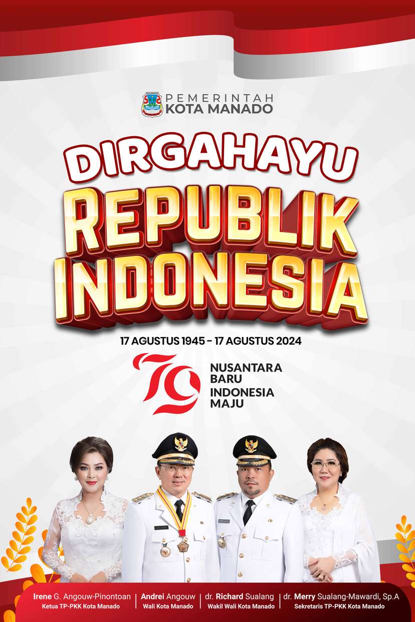 Spanduk Dirgahayu Republik Indonesia RI Ke-79 Pemkot Manado - Image 1