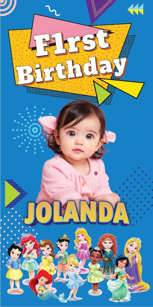 Baliho Ulang Tahun Princess - Image 1
