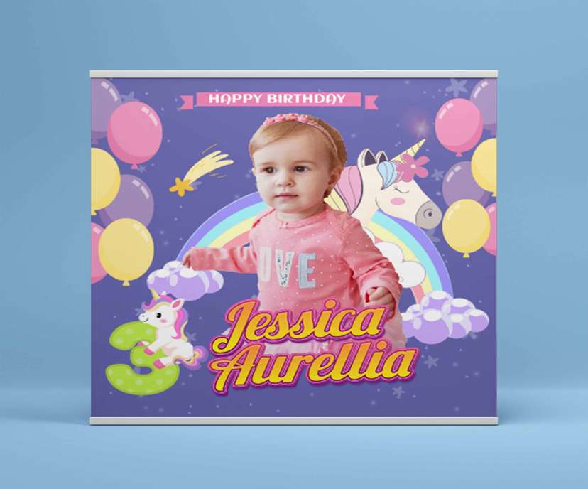 Baliho Hari Ulang Tahun Anak Unicorn - Image 2