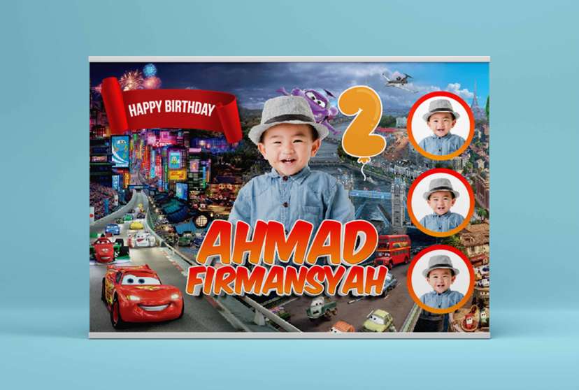 Baliho Hari Ulang Tahun Anak Cars Disney - Image 2