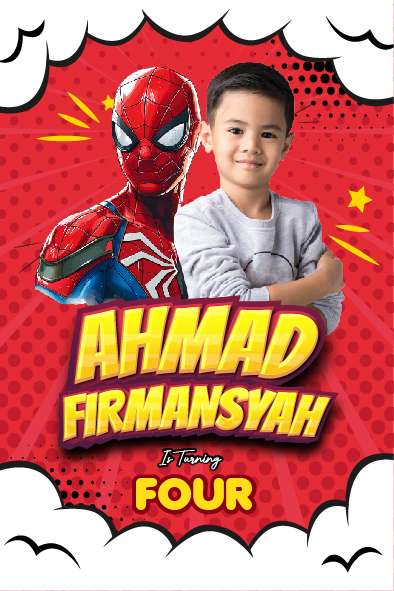 Baliho Hari Ulang Tahun Anak Spiderman - Image 1