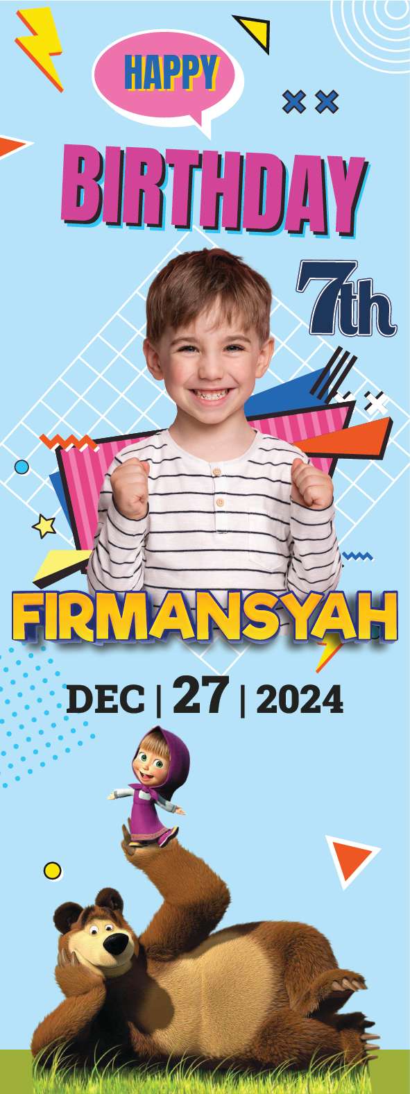 Standing Banner Ulang Tahun Masha And The Bear - Image 1