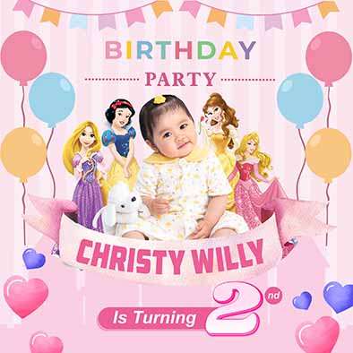 Baliho Ulang Tahun Princess - Image 1