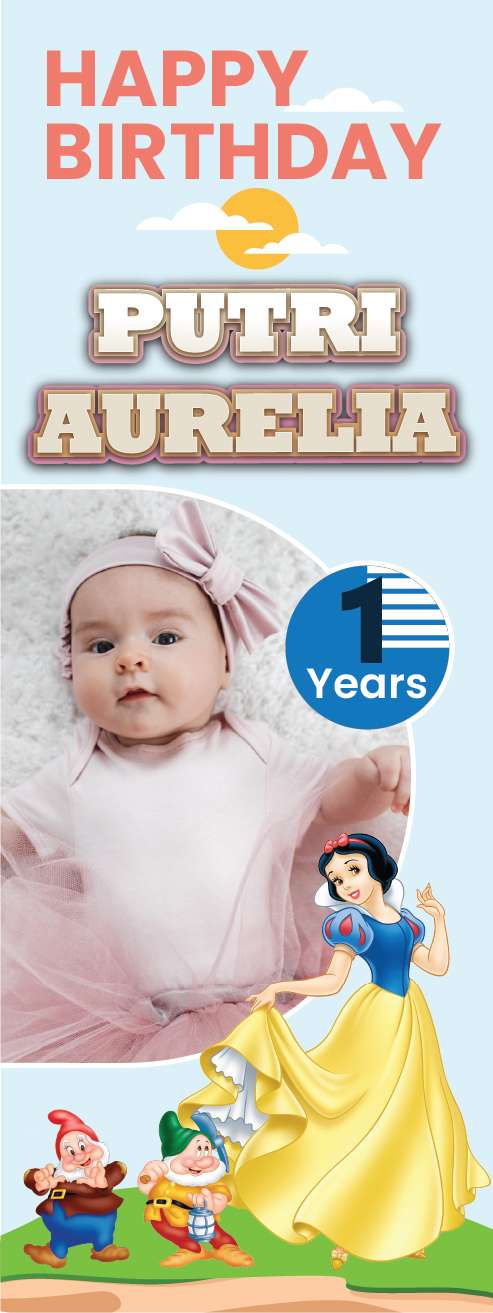 Standing Banner Ulang Tahun Princess - Image 1