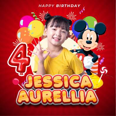 Baliho Hari Ulang Tahun Anak Mickey Mouse - Image 1