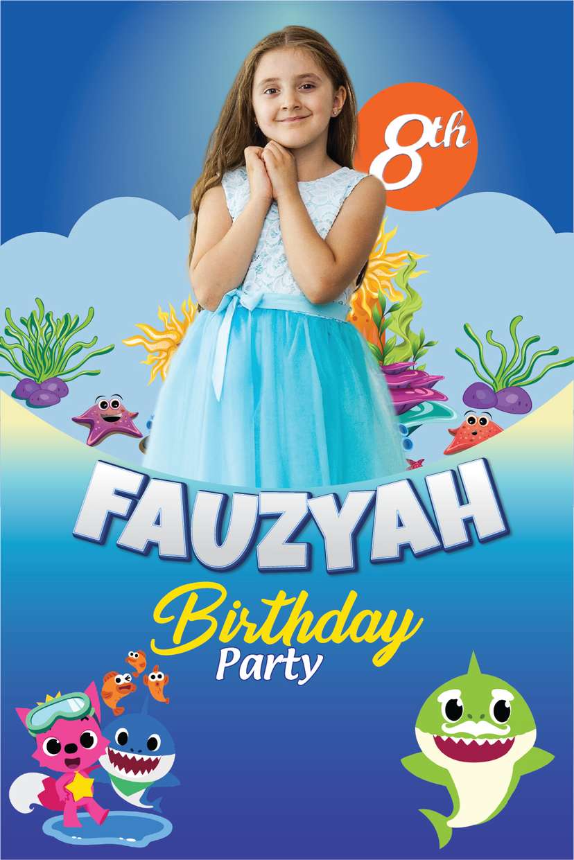 Baliho Ulang Tahun Baby Shark - Image 1