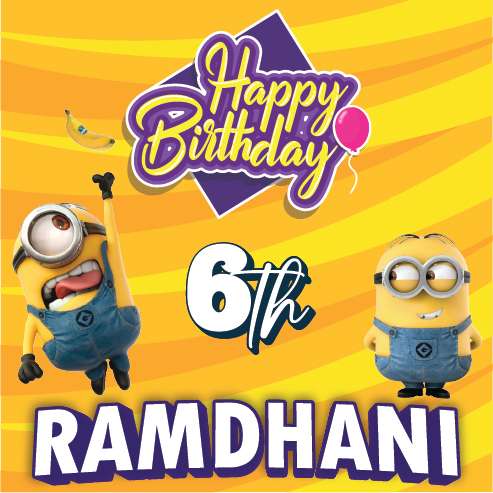 Baliho Ulang Tahun Anak Minions - Image 1