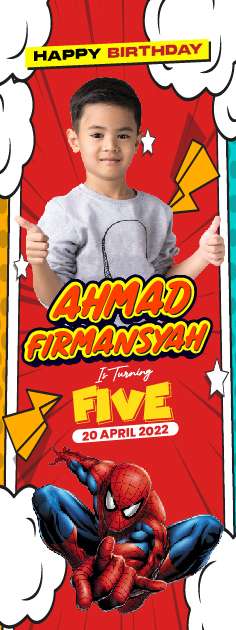 Standing Banner Hari Ulang Tahun Anak Spiderman - Image 1