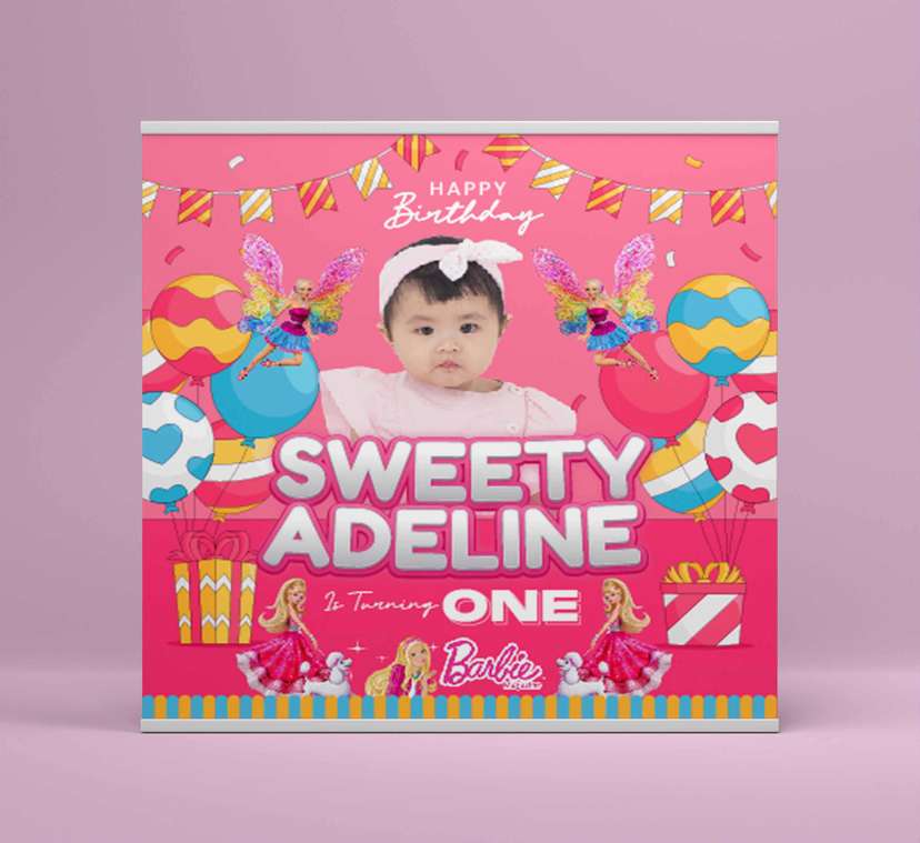 Baliho Hari Ulang Tahun Anak Barbie - Image 2