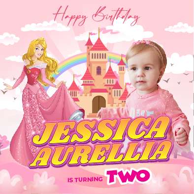 Baliho Hari Ulang Tahun Anak Princes - Image 1