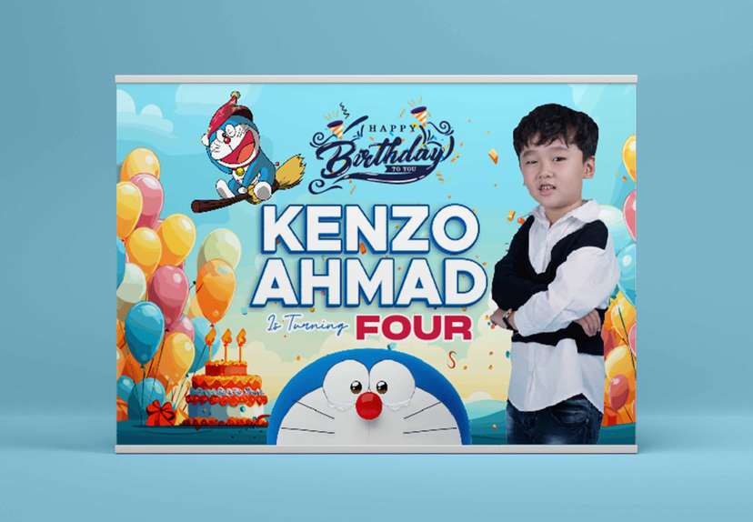 Baliho Hari Ulang Tahun Anak Doraemon - Image 2
