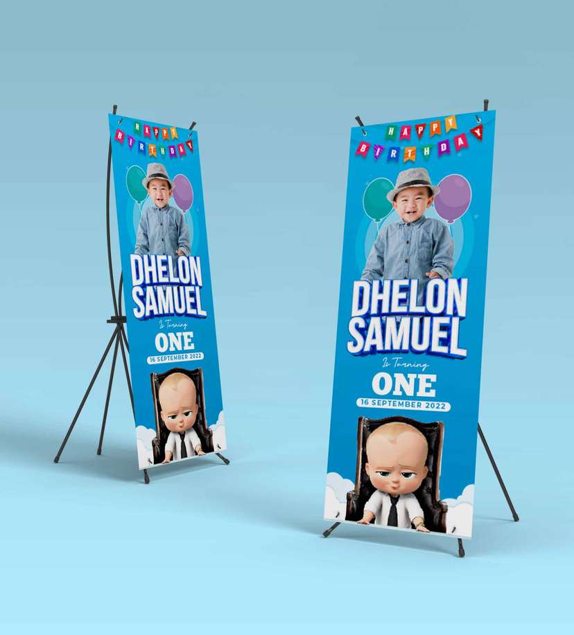 Standing Banner Hari Ulang Tahun Anak The Boss Baby - Image 2