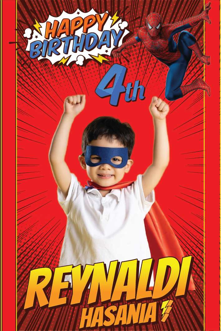Baliho Ulang Tahun Spiderman - Image 1