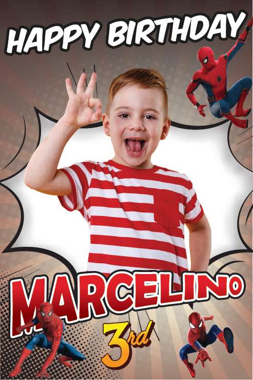 Baliho Ulang Tahun Spiderman - Image 1