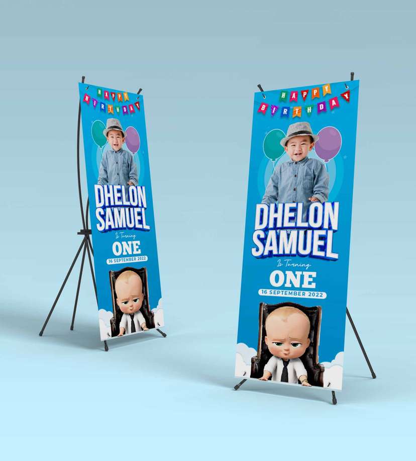 Standing Banner Hari Ulang Tahun Anak The Boss Baby - Image 2