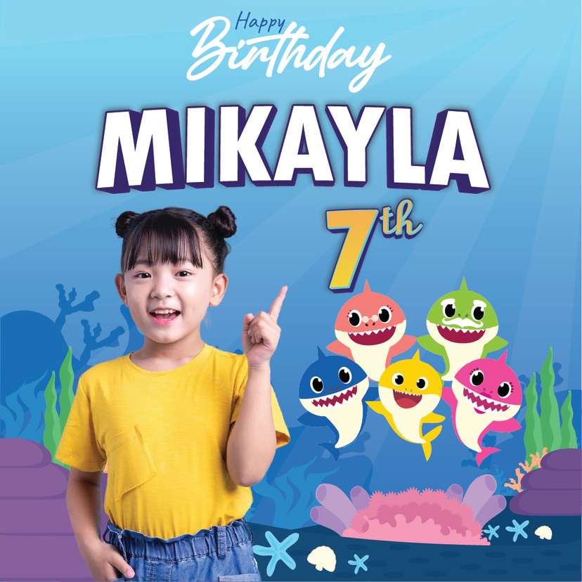 Baliho Ulang Tahun Baby Shark - Image 1