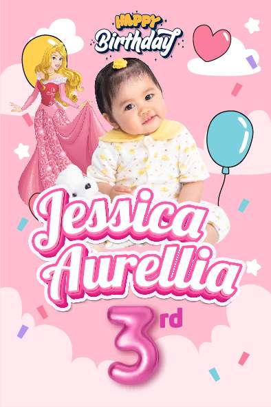 Baliho Hari Ulang Tahun Anak Princes - Image 1