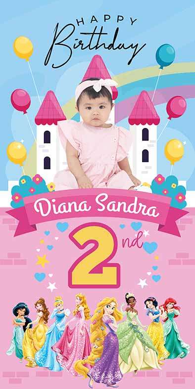 Baliho Ulang Tahun Princess - Image 1