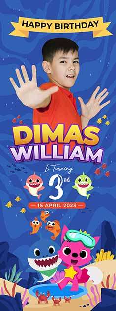 Standing Banner Hari Ulang Tahun Anak Baby Shark - Image 1