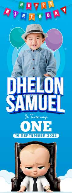 Standing Banner Hari Ulang Tahun Anak The Boss Baby - Image 1