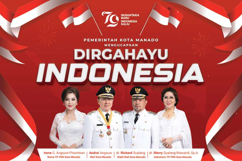 Spanduk Dirgahayu Republik Indonesia ke-79 Pemkot Manado - Image 1
