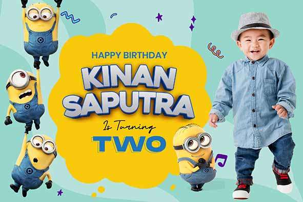 Baliho Hari Ulang Tahun Anak Minions - Image 1