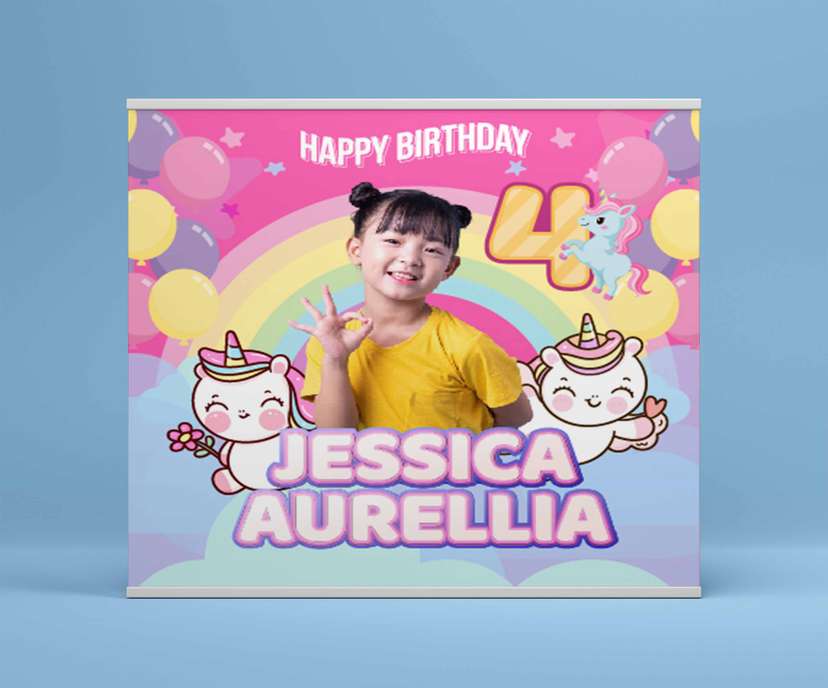 Baliho Hari Ulang Tahun Anak Unicorn - Image 2