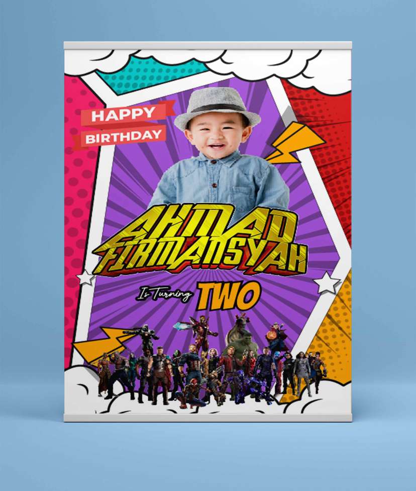 Baliho Hari Ulang Tahun Anak Avengers - Image 2
