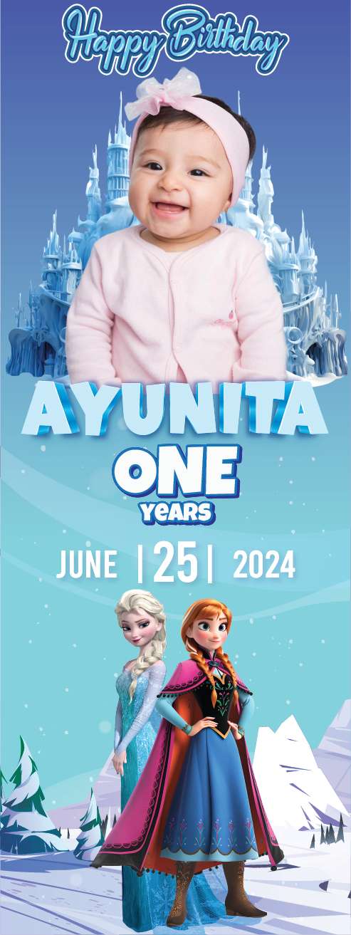 Standing Banner Ulang Tahun Frozen - Image 1