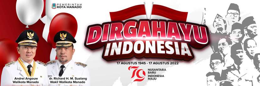 Spanduk Dirgahayu Republik Indonesia RI Ke-79 Pemkot Manado - Image 1