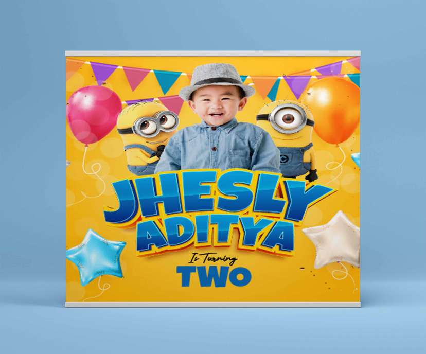 Baliho Hari Ulang Tahun Anak Minions - Image 2