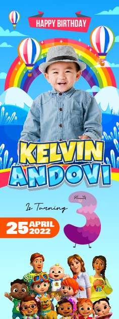 Standing Banner Hari Ulang Tahun Anak Cocomelon - Image 1