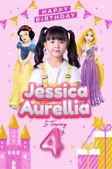 Baliho Hari Ulang Tahun Anak Princes - Image 1