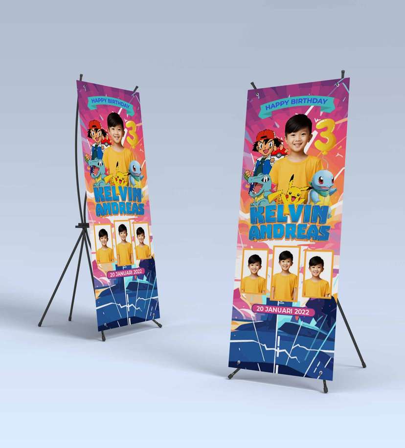 Standing Banner Hari Ulang Tahun Anak Pokemon - Image 2