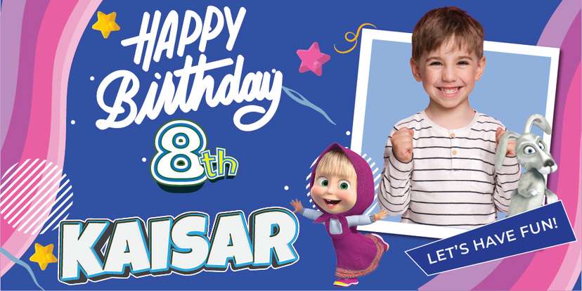 Baliho Ulang Tahun Masha and The Bear - Image 1