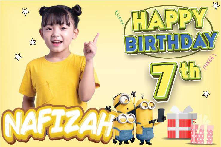 Baliho Ulang Tahun Anak Minions - Image 1