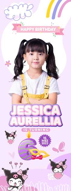 Standing Banner Hari Ulang Tahun Anak Kuromi - Image 1