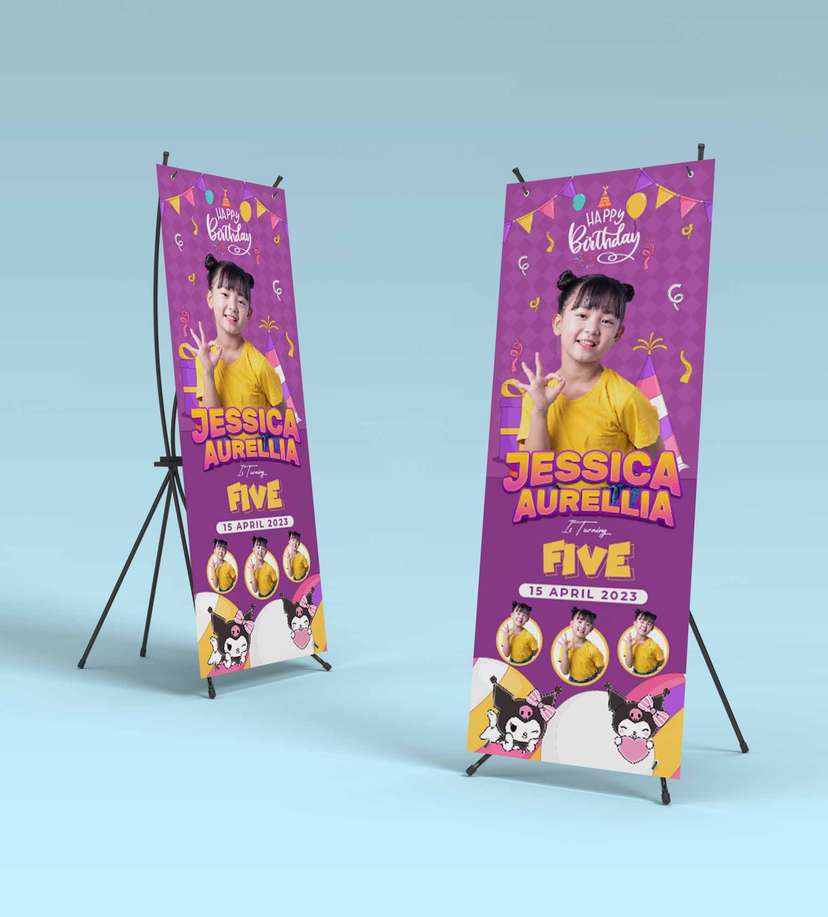 Standing Banner Hari Ulang Tahun Anak Kuromi - Image 2