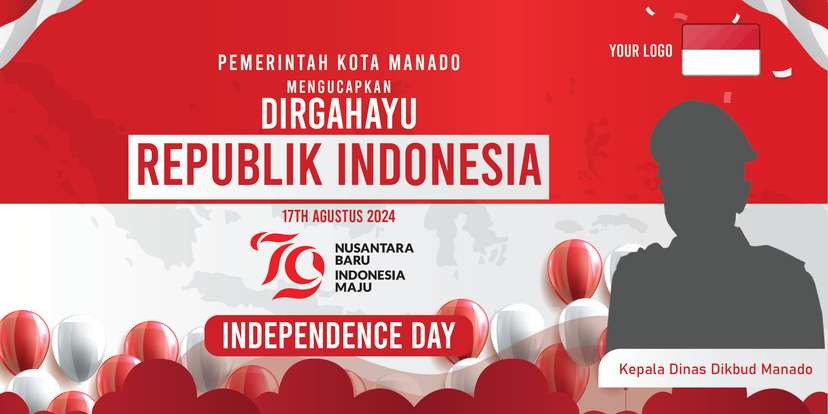 Spanduk Dirgahayu Republik Indonesia ke-79 Pemkot Manado - Image 1