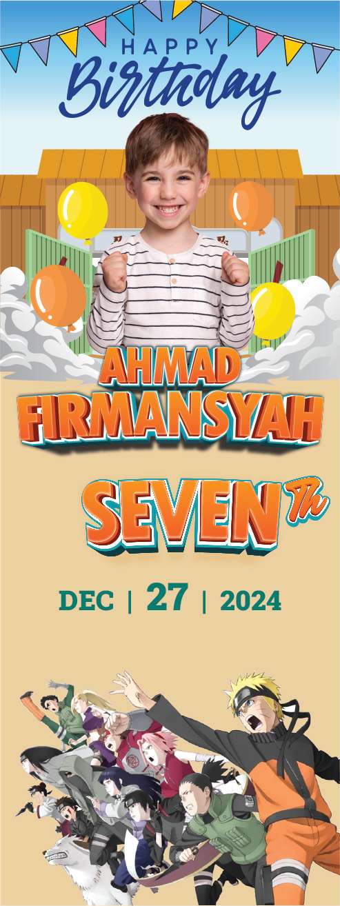 Standing Banner Ulang Tahun Naruto - Image 1